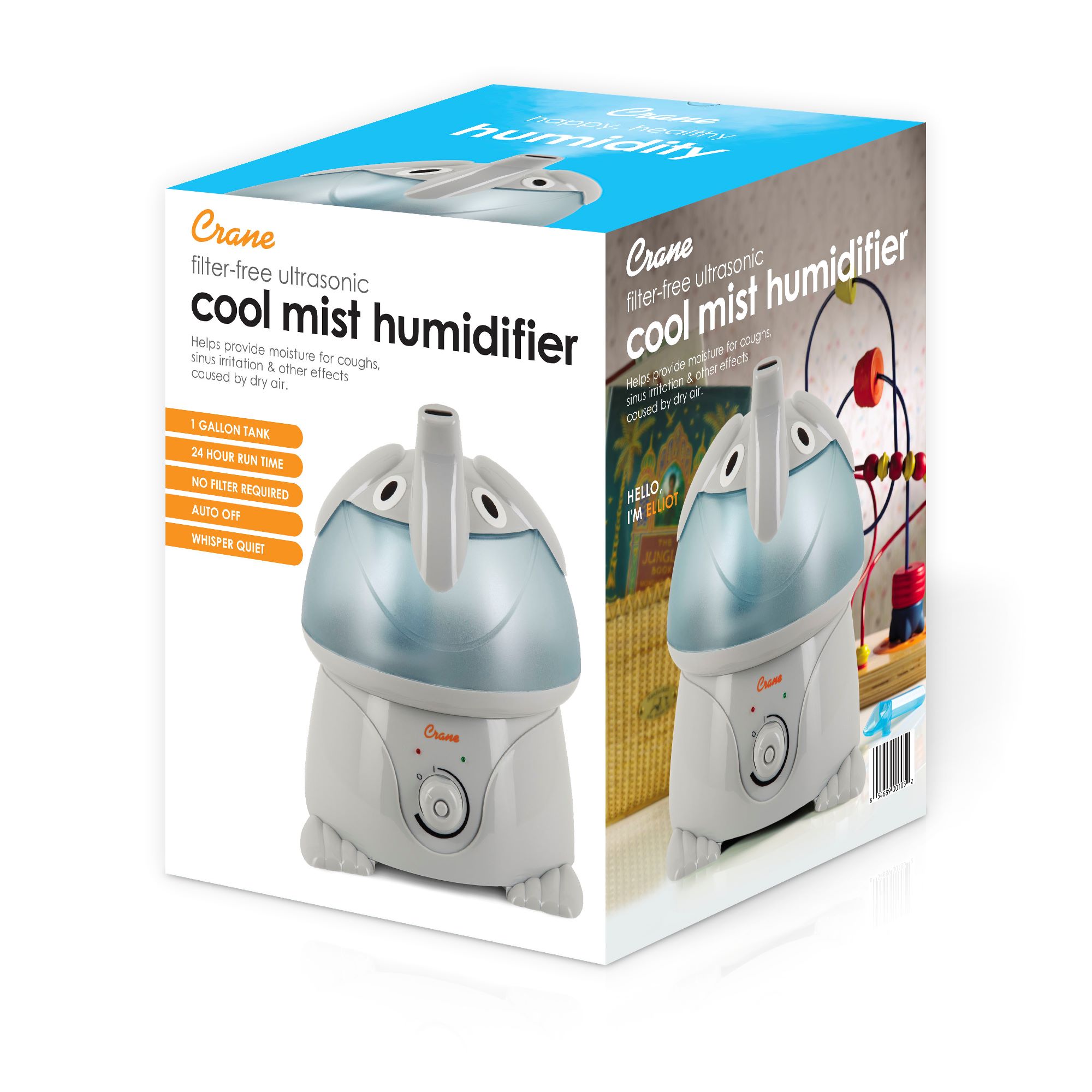 Adorable Humidifier, Elephant, Cool Mist Humidifier, 1 Gal. - Crane USA