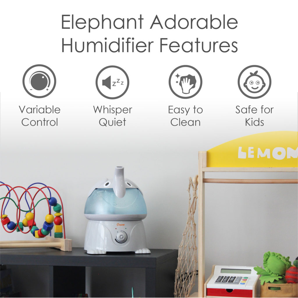 Details about   Crane Adorable Elephant Ultrasonic Cool Mist Humidifier 