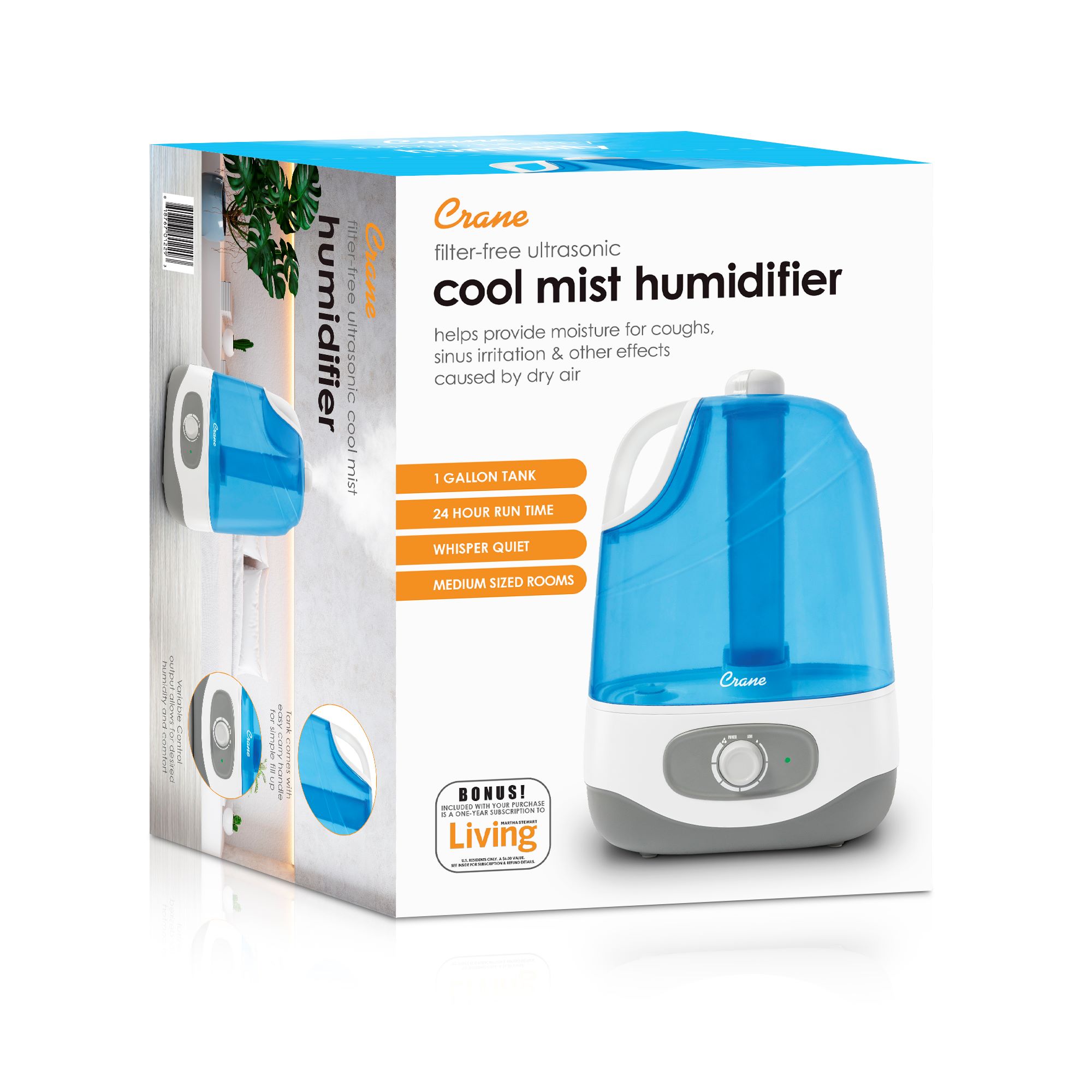 HALLS Collapsible Cool Mist Humidifier, 3.5L/1 Gallon - Crane USA