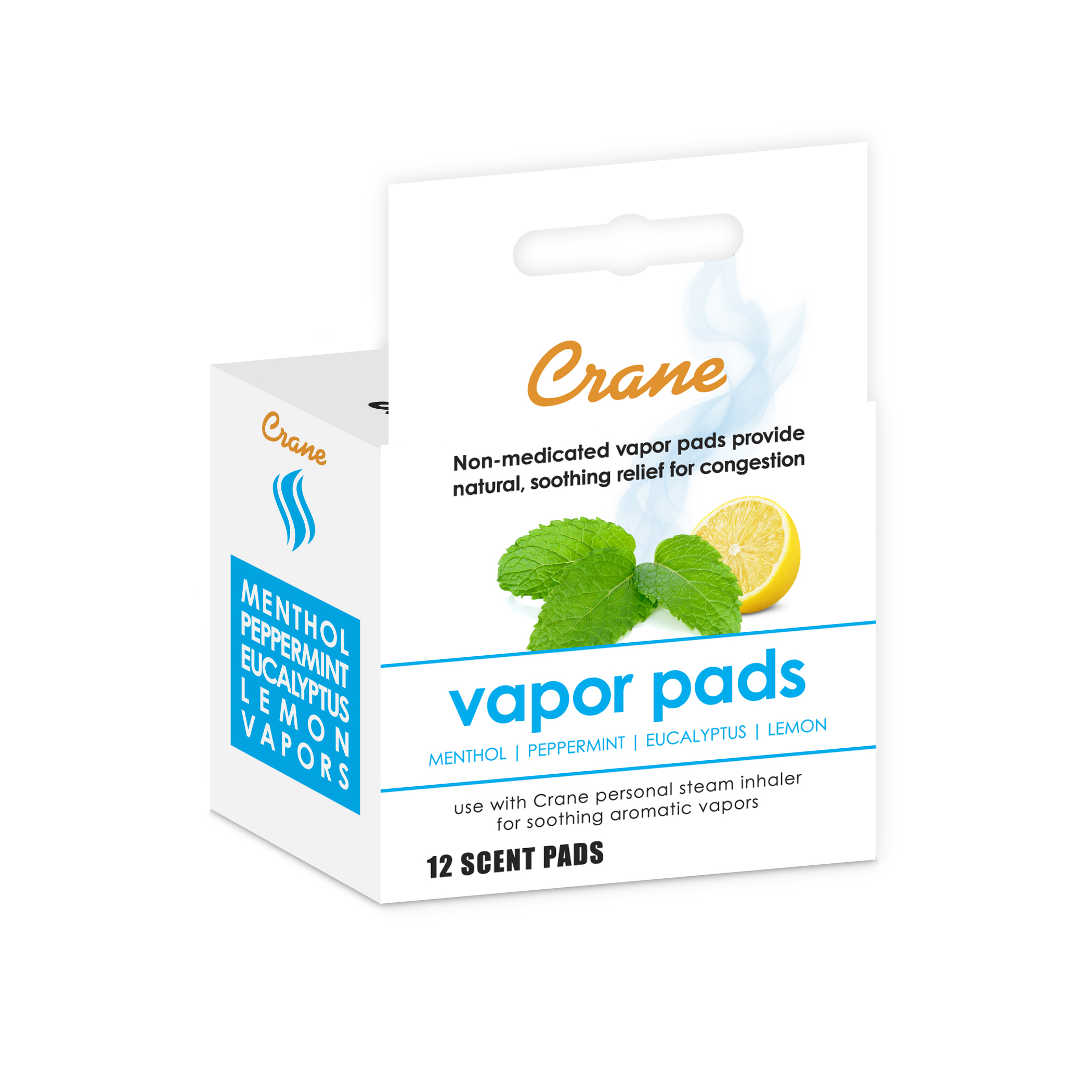 Crane Vapor Pads for EE-5948 Cordless Personal Steam Inhaler 10 Pack White 
