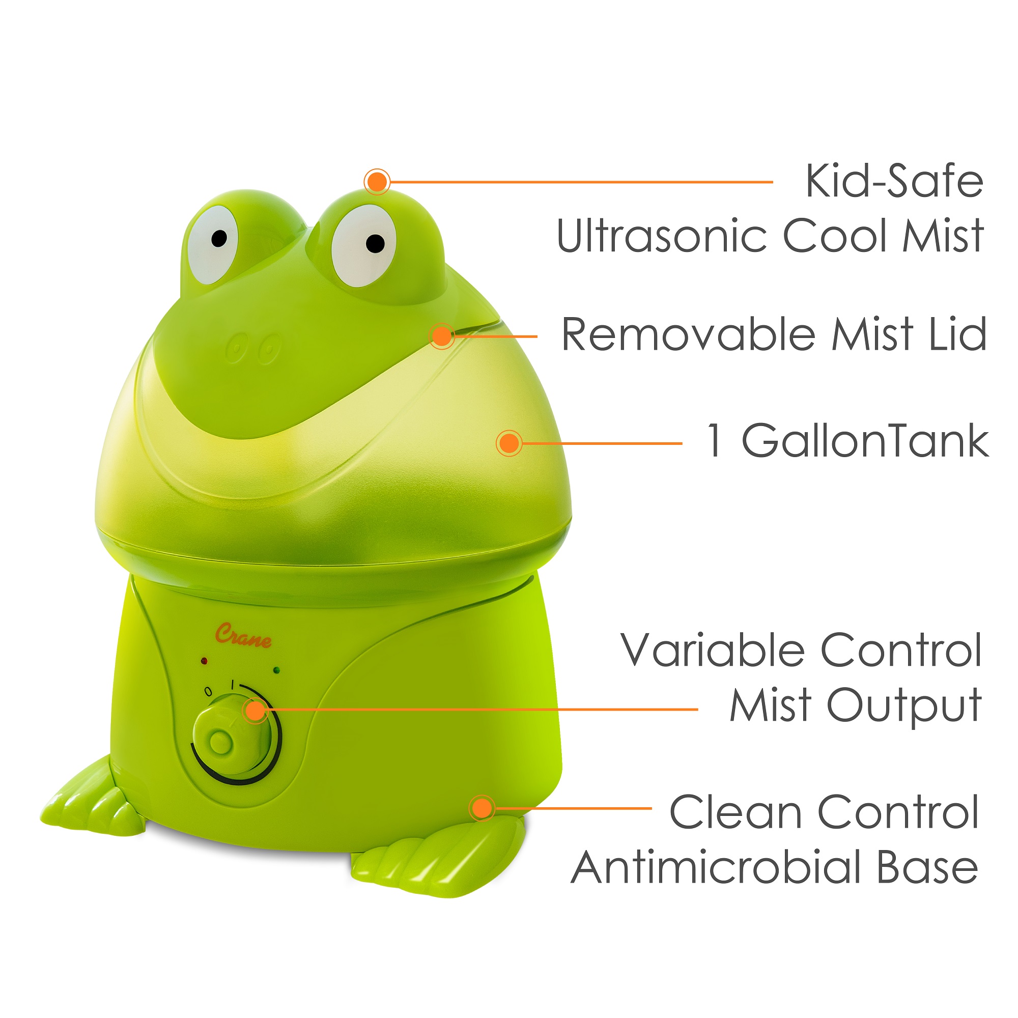 Adorable Humidifier, Frog, Cool Mist Humidifier, 1 Gal.