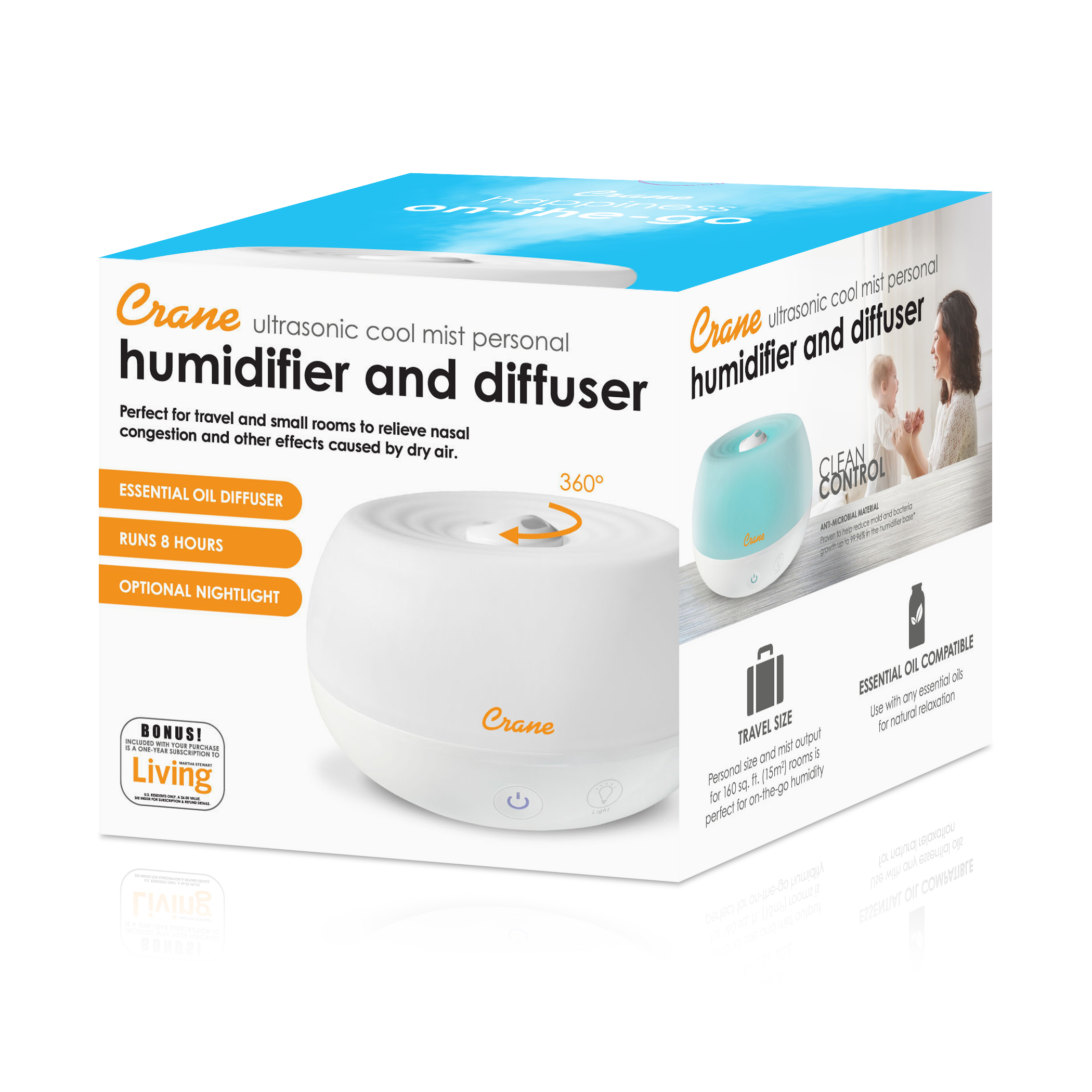 0.2 Gal. 2-in-1 Ultrasonic Cool Mist Humidifier & Aroma Diffuser for ...